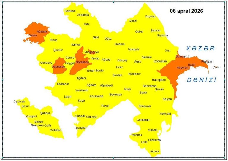 Küləkli hava şəraiti ilə bağlı sarı və narıncı xəbərdarlıq verilib