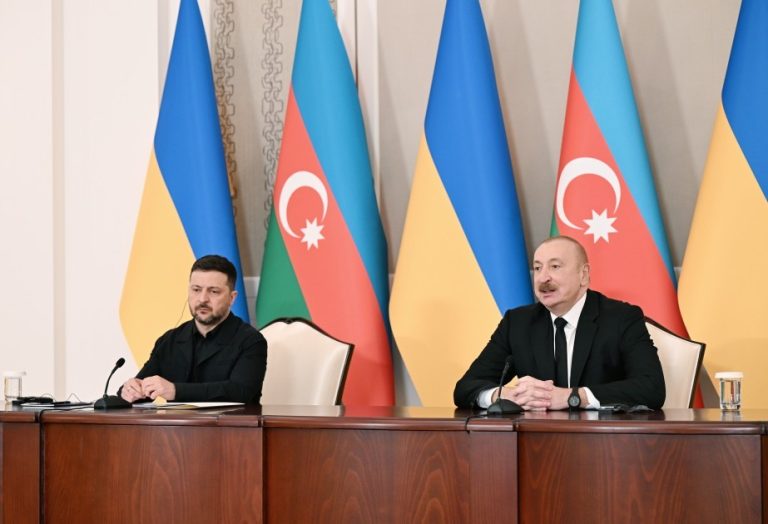 Azərbaycan və Ukrayna prezidentləri mətbuata bəyanatlarla çıxış ediblər – FOTO – YENİLƏNİB